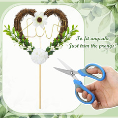 Wedding Cake Topper Love Cake Topper Rustic Heart Shaped Floral Vine Decoration