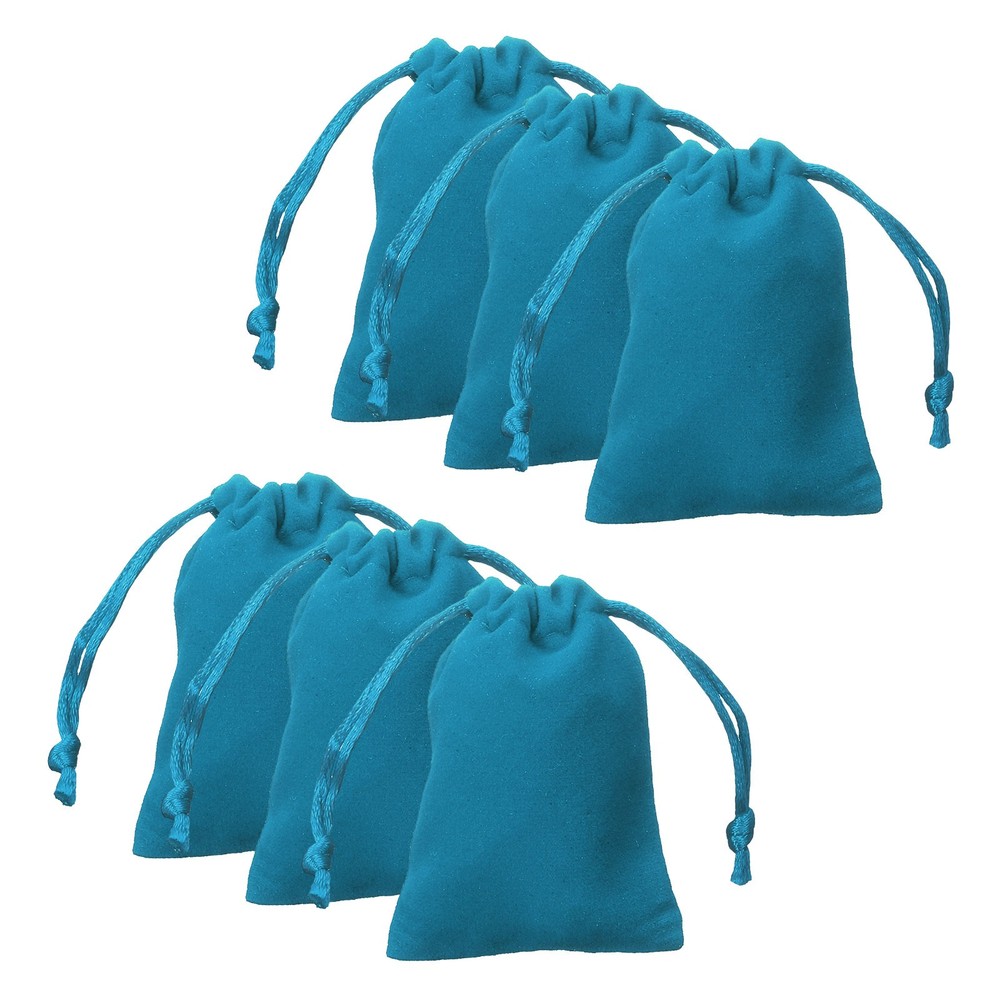 20pcs Velvet Gift Bags 2″ x 2.8″ Drawstring Jewelry Pouches Lake Blue