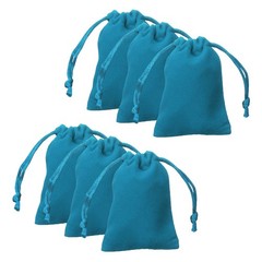 20pcs Velvet Gift Bags 2″ x 2.8″ Drawstring Jewelry Pouches Lake Blue