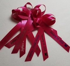 Personalized Ribbon Bow Wedding Favor Baby Shower Birthday Bridal 25 Quinceanera