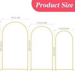 Stunning Set of 3 Metal Arch Backdrops – 7.2FT, 6.6FT, 6FT for Any Occasion