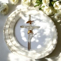 20 Pcs Hangable Crucifix Hand Blown Glass Mexican Art Work Religious Party Favor
