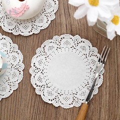 100 WHITE 4″ Round Disposable Lace PAPER DOILIES PLACEMATS Event Party Supplies