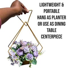 Gold Diamond Flower Rack Dining Table Centerpieces 2-Pack