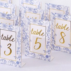 25 pcs 7″ Double Sided TABLE NUMBERS Sign Holders Paper STANDS Decorations