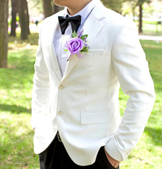 Purple Corsage and Boutonniere Set for Wedding Prom, Artificial Flower Wrist Cor