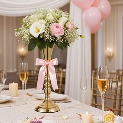 4/6/10x Gold Vase Metal Wedding Tabletop Centerpiece for Artificial Flower Decor
