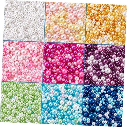 9 Bags Undrilled Resin Beads – 9 Colors – No Hole Round Imitation Pearl 2.55mm