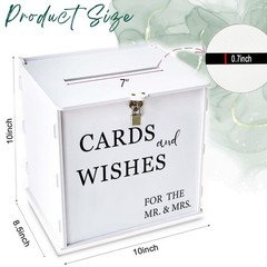White Wedding Card with Slot & Lock, Elegant Wedding Card Boxes for Reception…