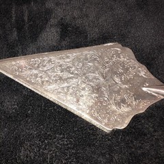 Ornate Silver Wedding Cake Server Elles Italy. Serrated edges. High shine.