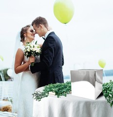 SietDESEO Silver Card Box Wedding 7.8 X X INCH,