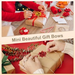 100Pcs 1.5″ Mini Star Gift Bows Glossy Pet Bows Silver