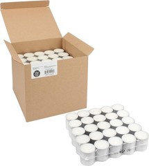 Stonebriar 100 Pack Unscented 8 Hour Extended Burn Time Tea Light Candles, White