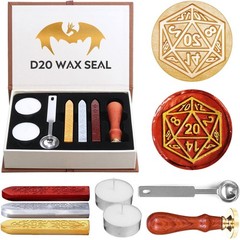 DND Wax Seal Stamp, Fantasy D20 Dice Wax Seal Kit, Ideal Gifts for Dungeons a…