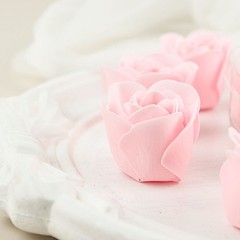 24 Rose Gold HEART ROSE PETALS SOAPS with Gift Boxes Wedding Party FAVORS Supply