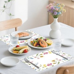 50 Pcs Spring Wildflower Paper Placemats, 11×16 Inch Summer Floral Disposable
