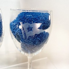 Set of Etched Glass Wedding Texas Lone Star State Champagne Wedding Goblets