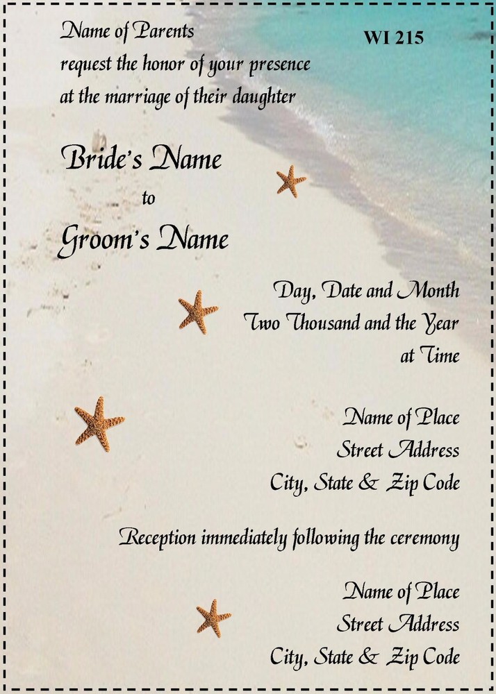 50 Wedding Invitation Cards size 5X7 Printed in Color with Envelopes