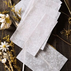 Puremigo 50 Pack Pre-Folded Vellum Jackets for 5×7 Inches, White Floral