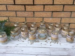 Rustic Wedding Jars Mixed Glass Table Centrepiece Love Heart Hessian Vintage X7