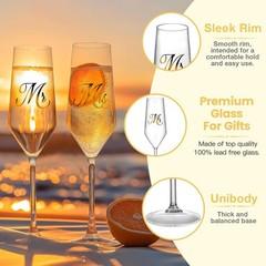 Champagne Flute Set, Wedding Decor – His and Hers, Wedding Toasting