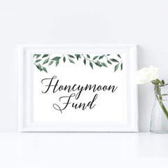 Andaz Press Honeymoon Fund Sign For Wedding, 8.5 x 11 inches,