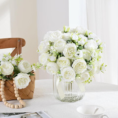 MARTINE MALL 2 Packs Peonies Artificial Flowers, White Artificial Peonies, Silk