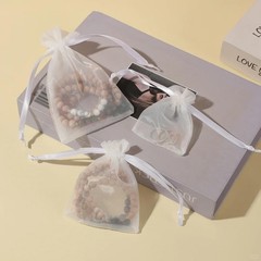 100pcs Organza Bags-White 3.94»x4.72» inch (10x12cm) Satin Drawstring Organza