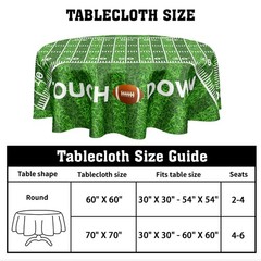 Football Round Tablecloth 70 Inch Rugby Football Pattern Circle Table Cloth G…
