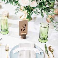 12Pcs Mini Wood Place Card Holders and 24Pcs Kraft Place Cards, Rustic Table …