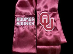 University of Oklahoma (OU) Satin Chair Sash / Wreath Sash (2 Logos) 49k Stitch