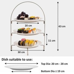 Etagere 3 Tier for Plates 20-28cm – Serving Platter & Plate Etagere Metal -…