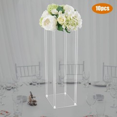 10PCS Clear Acrylic Flower Stand, Acrylic Flower Stand for Wedding Centerpieces