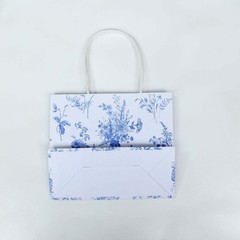 12 WHITE PINK French Toile Paper Gift Bags with Handles Decorations