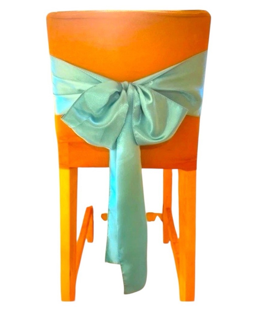 14~Elegant Chair Sash in Satin Aqua Blue & Tiffany Color in size 6” x 106”