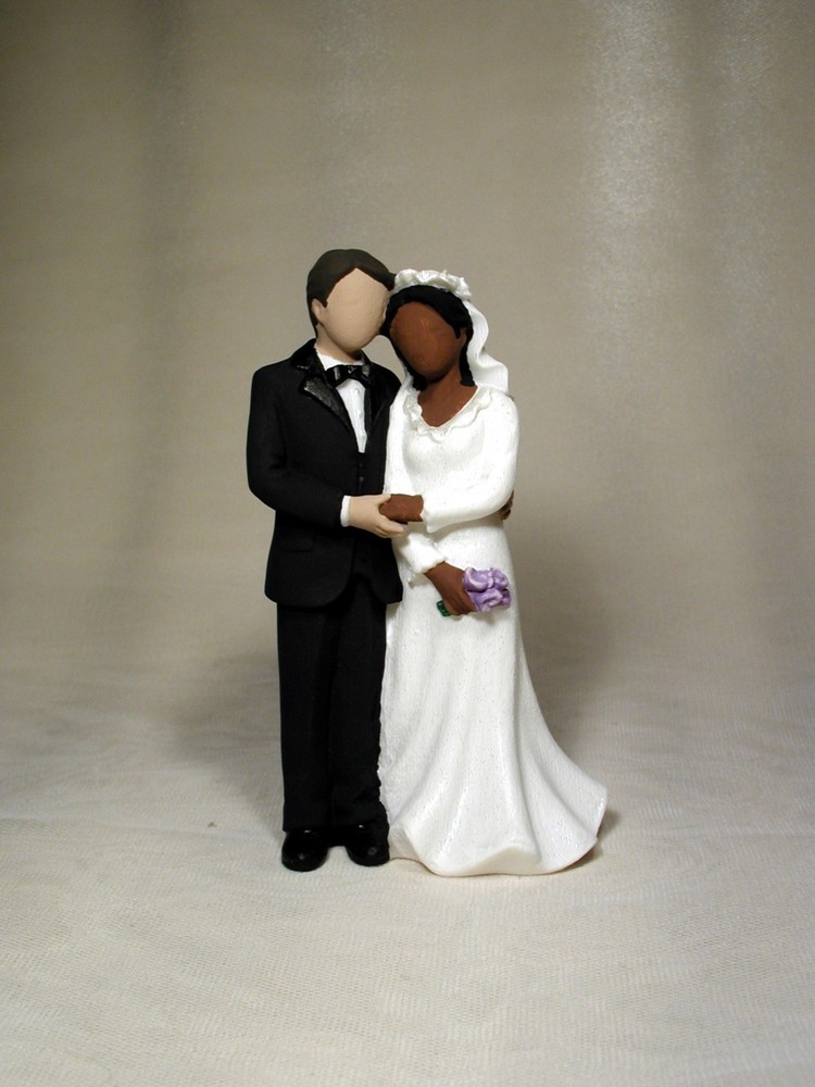 Interracial Hispanic or Indian Groom African American Brown Bride Wedding WB2