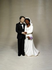 Interracial Hispanic or Indian Groom African American Brown Bride Wedding WB2