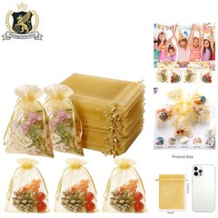 Versatile Gold Organza Bags 100 Count – Elegant Storage for Gifts & Jewelry