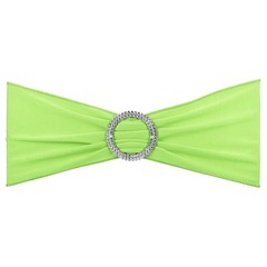 10Pcs 14″x5″ Stretch Chair Sashes Bows Chair Bands Sash with Buckle Light Green