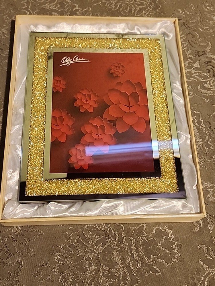 Oleg Cassini Crystal Diamond Picture Frame 5″ X 7″ Wedding Valentines Gift NEW