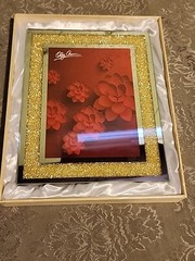 Oleg Cassini Crystal Diamond Picture Frame 5″ X 7″ Wedding Valentines Gift NEW