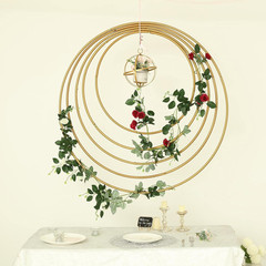 BalsaCircle 28-Inch Wide Gold Metal Round Hoop Hanging Wreath Ring – Party Weddi