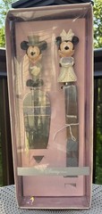 Vintage Disney Store Mickey & Minnie Mouse Wedding Cake Server & Knife Set