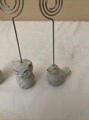 Set of 4 Solid Cast Iron Bird,owl Picture / Place Card Holders 2” x 1.25” x 5″
