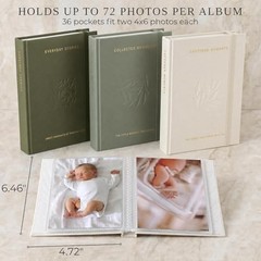 Set of 3 Linen Photo Albums – Safely Holds 4×6 Pictures
