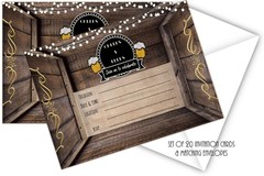 Elcer Cheers and Beers Birthday Country Rustic Fill In Set of 20 Invitations …