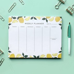 Weekly Planner Notepad – 9×7” inches, 52 tear off sheets – Undated Desk Pl