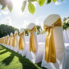 Chair Sashes Pack Sashes for Chairs Covers for Christmas Wedding Party 50 Gold