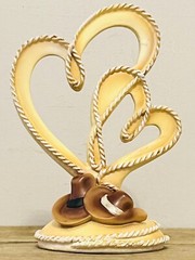 Western Themed Wedding Cake Topper Cowboy Hats & Rope