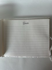 Hallmark WCA3378 Wedding Guest White Fabric Lace Floral Covered Book Vintage